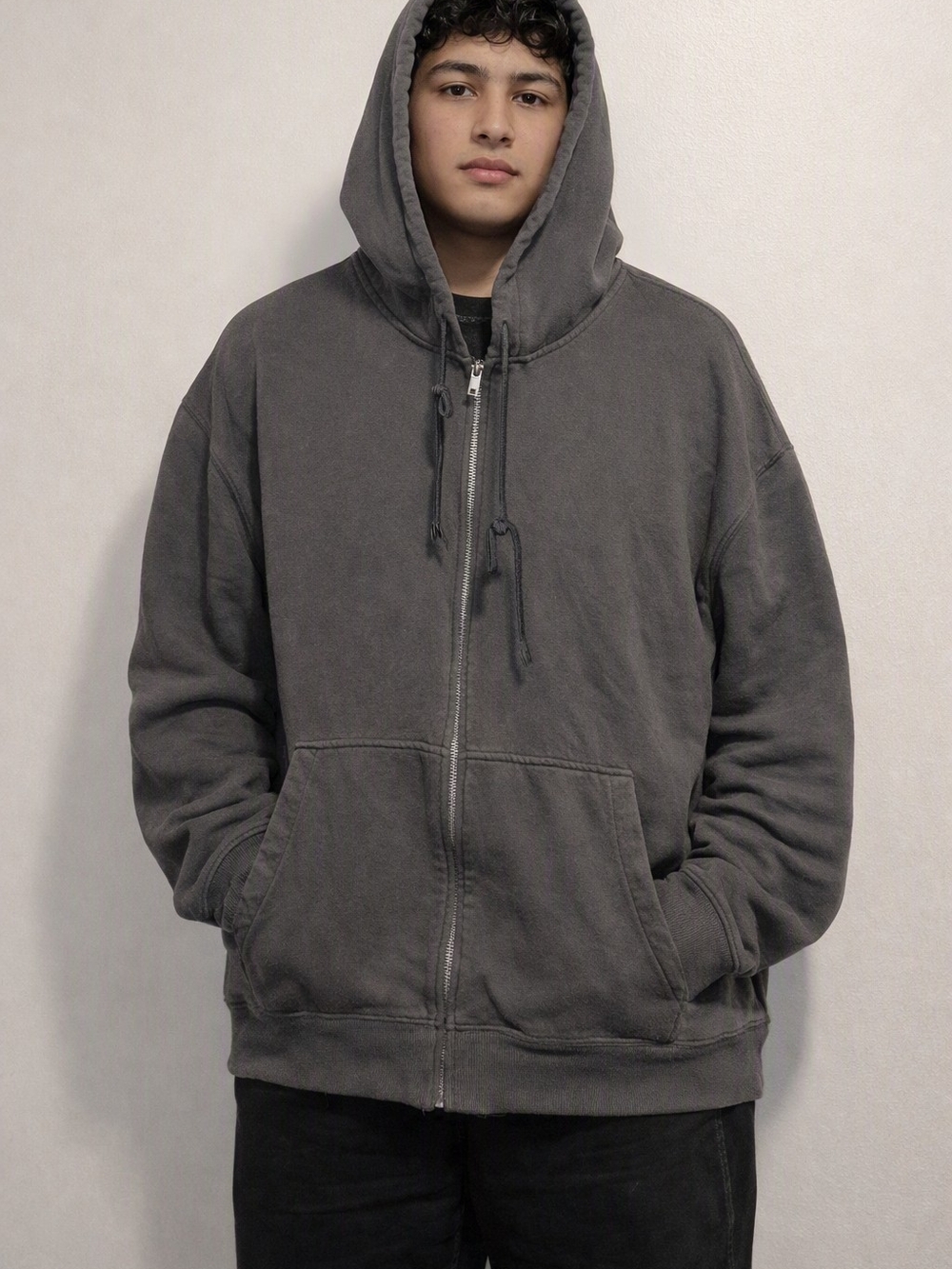 Divided Men's Charcoal Gray Zip-Up Hoodie Size XL